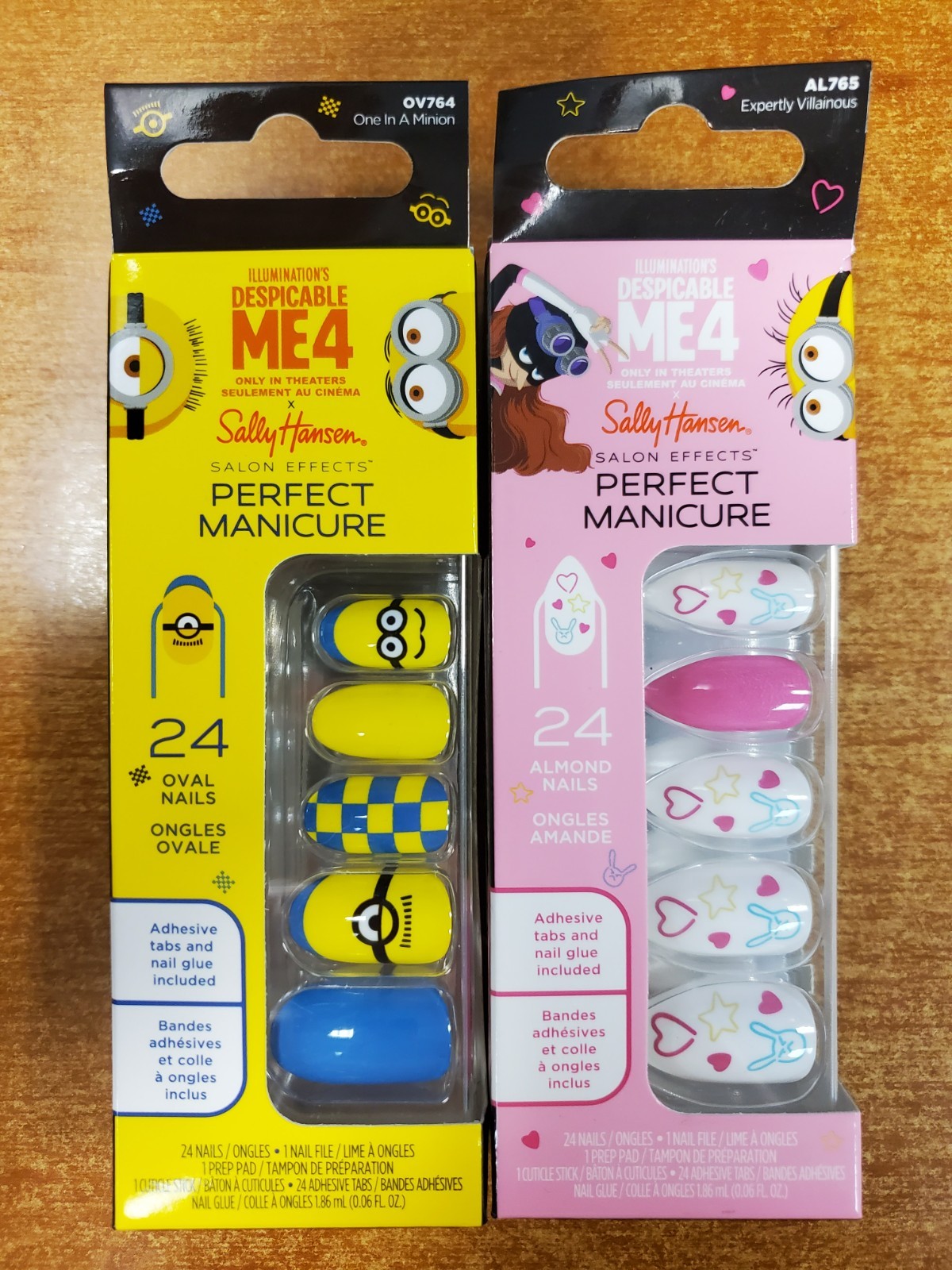 2 Pk: Sally Hansen x Despicable Me 4 Perfect Mani Press On Nails (7425/7432) D3