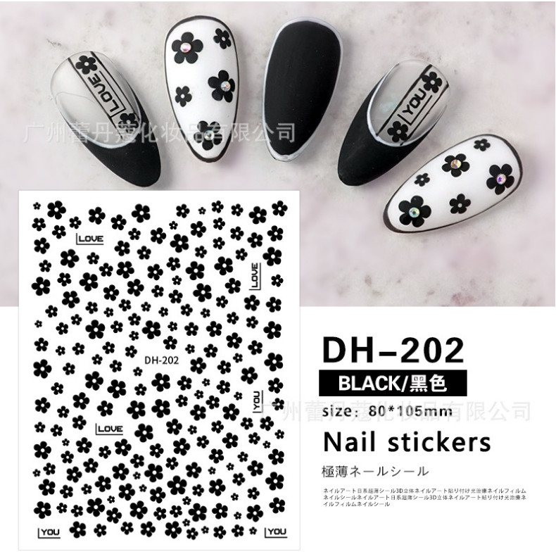 3D Nail Stickers Art DIY Designs Waterproof Decal Manicure Daisy Flowers NS17