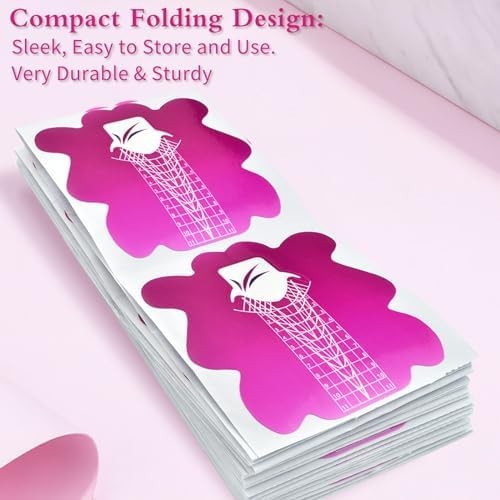 200pcs Nail Form Sticky Nail Forms for Builder Gel Reusable Sturdy Nail Extensio