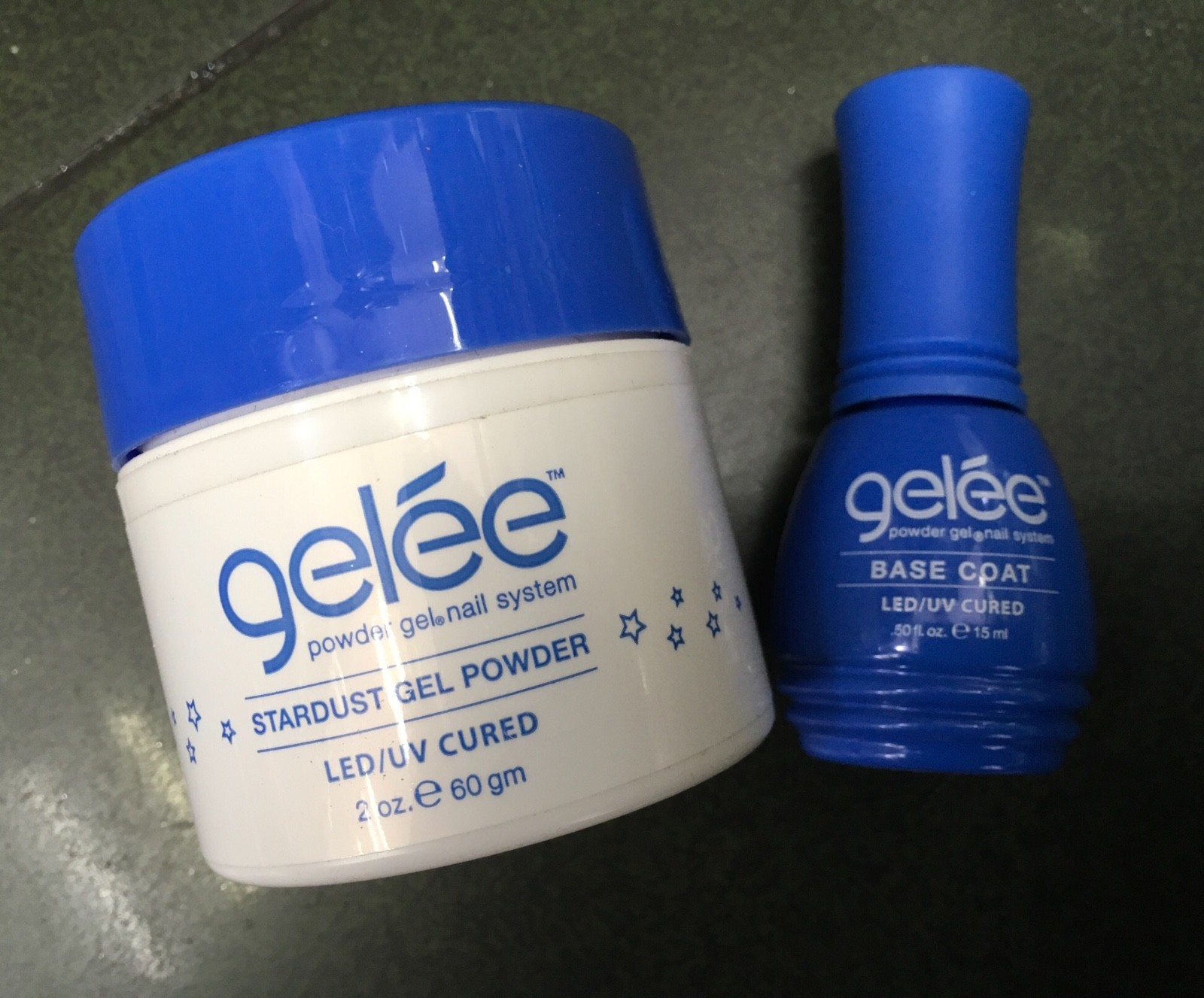 LeChat Gelee Stardust Powder Gel- Stardust 2oz/60gm #GLSP01 +base Gel