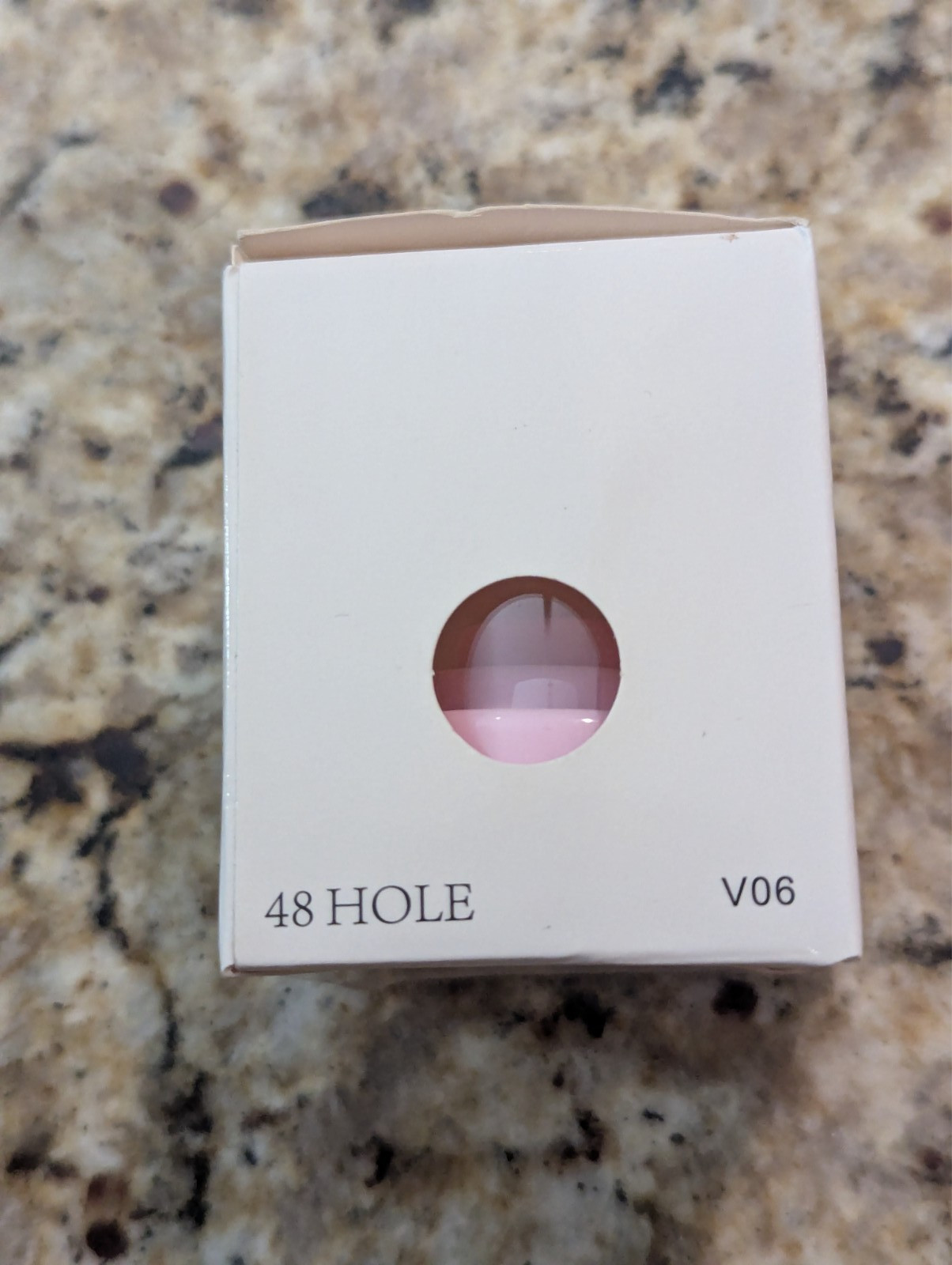 48 Hole Acrylic Nail Drill Bit Holder Cake with Clear Cover Pink