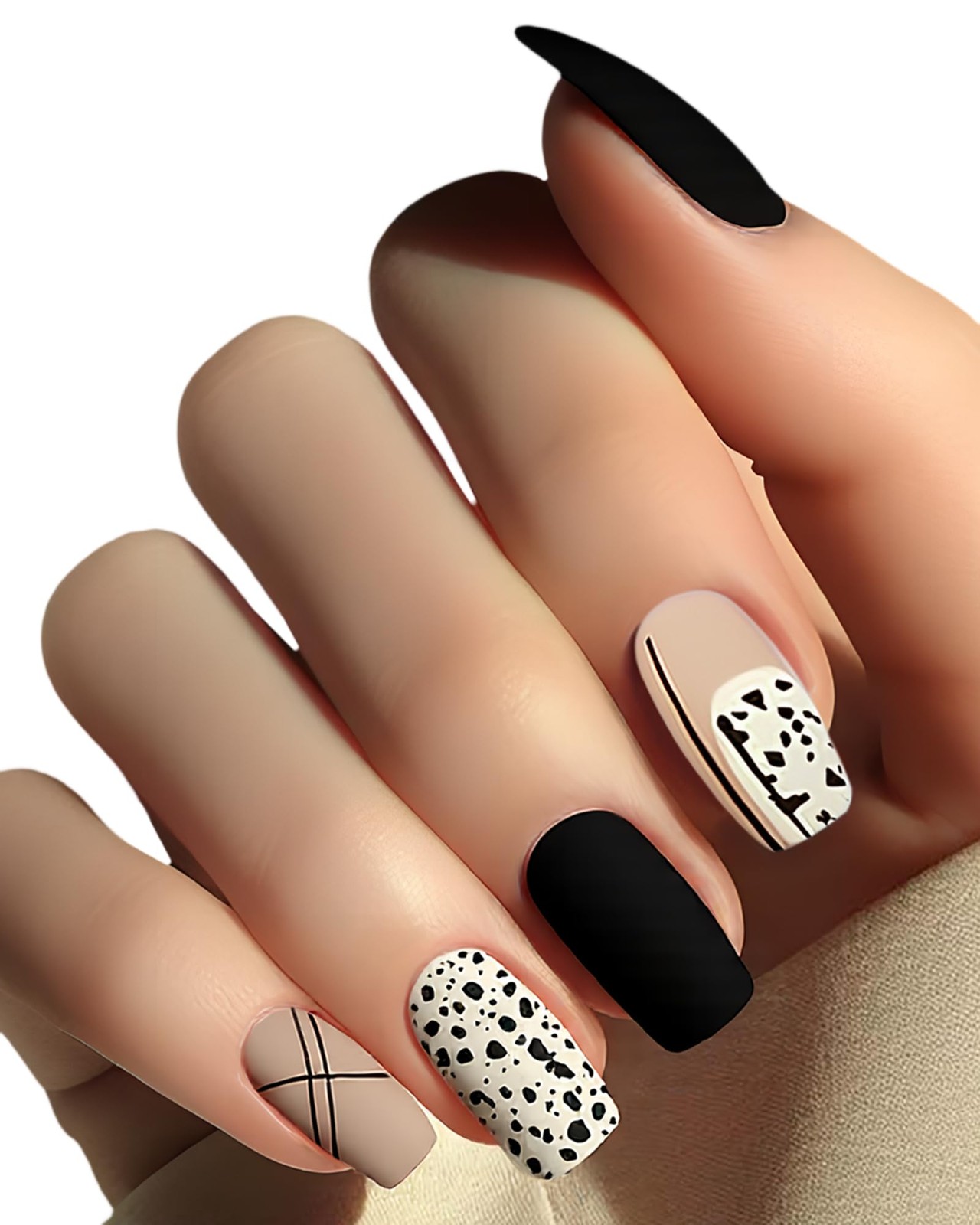 Semi Cured Gel Nail Strips 20 Wraps, UV/LED Free,Zebra White, Salon-Quality, …