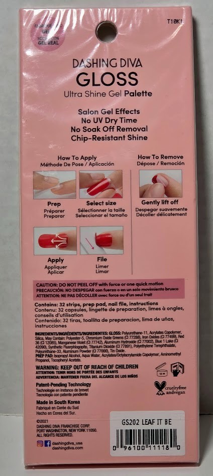 Dashing Diva Gloss Ultra Shine Gel Nail Strips (4PKGS) GET JADED, LEAF IT BE, IV