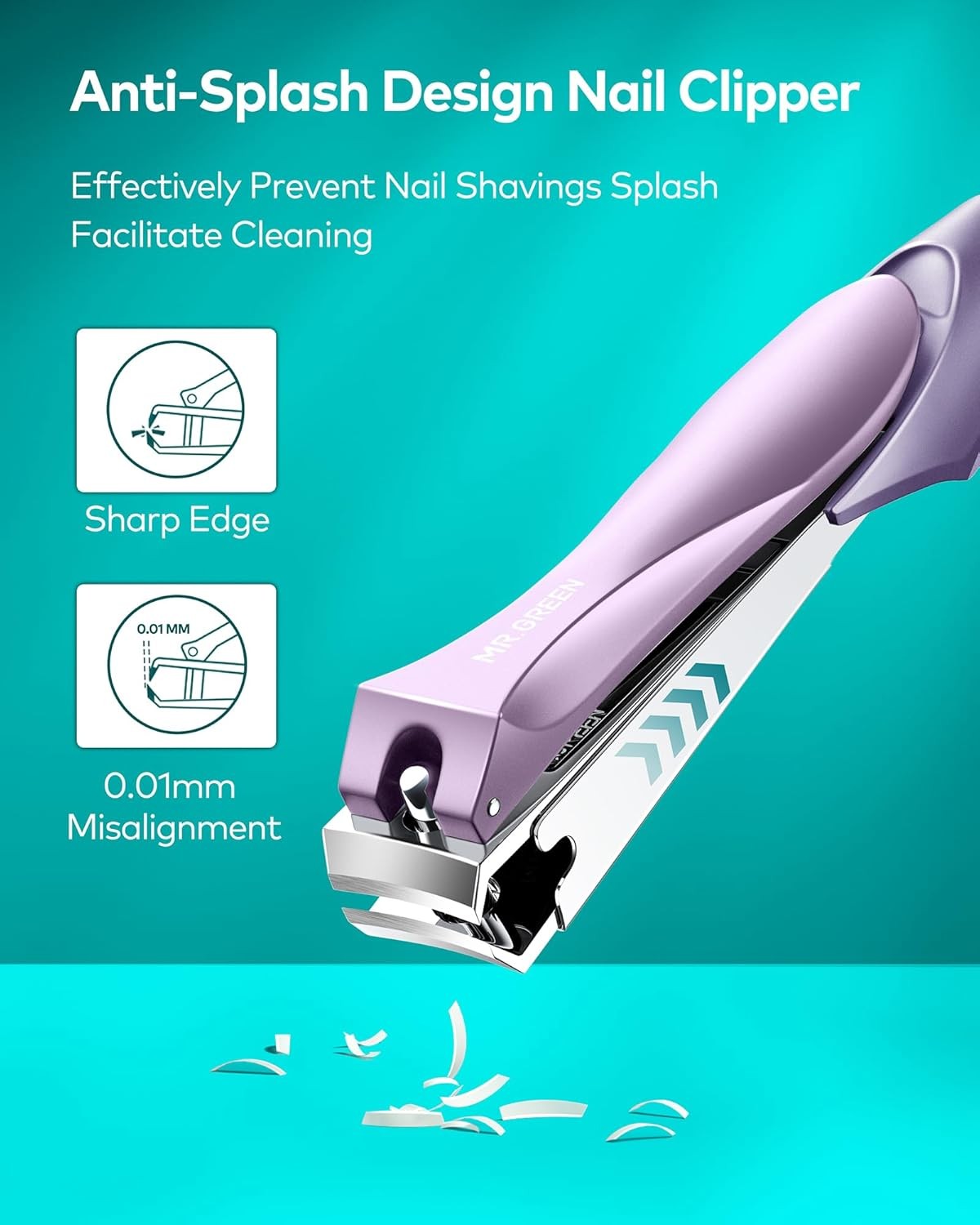 Nail Clippers with Nail File, Anti Splash Nail Clipper Set for