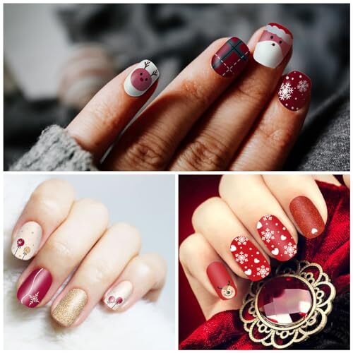20 Sheets Christmas Nail Polish Stickers Full Nail Wraps for Christmas Style3