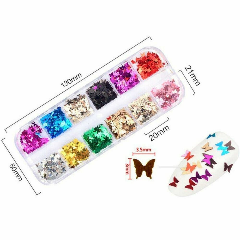 Nail Glitter Sequins Holographic Laser Butterfly Flakes Nail Art 3D Decoration