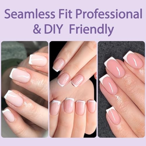 Nail Tips, 480pcs Soft Gel Nail Tips Square Shape Fake Clear Medium Square
