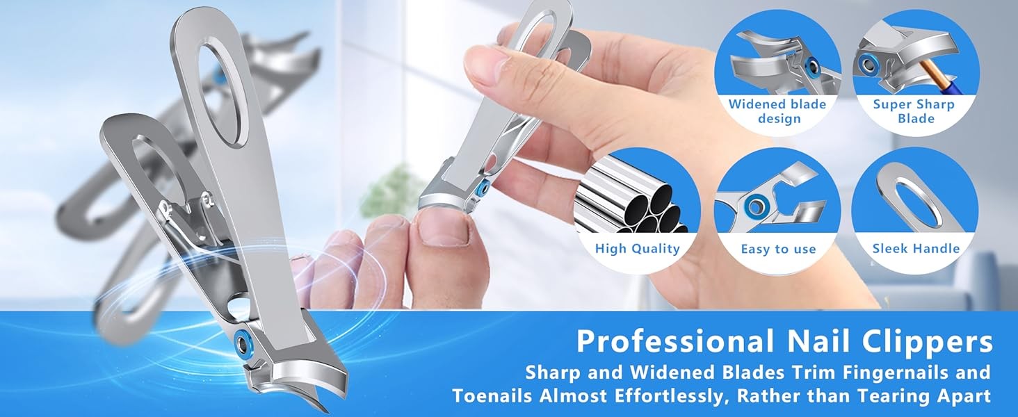Nail Clippers for Men with Catcher – No Splash, Self-Collecting