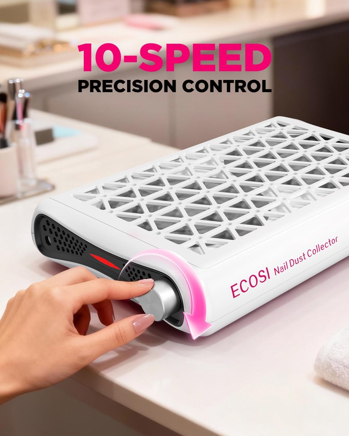 Powerful 8000RPM Nail Dust Extractor with 30 Filter Papers