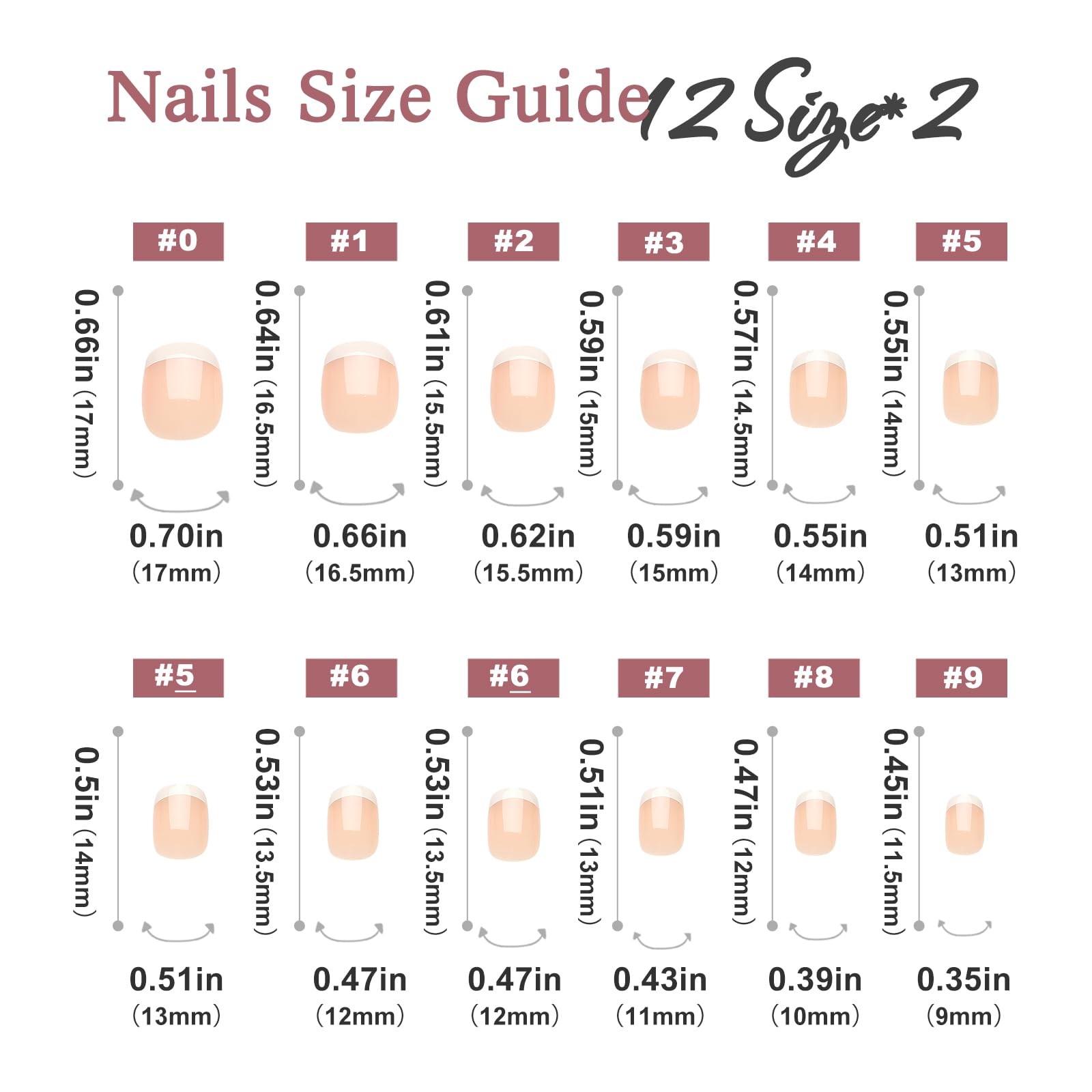 Real Short Thin French Tip Press on Nails Squoval Clear Nude Fake Nail Art Wh…