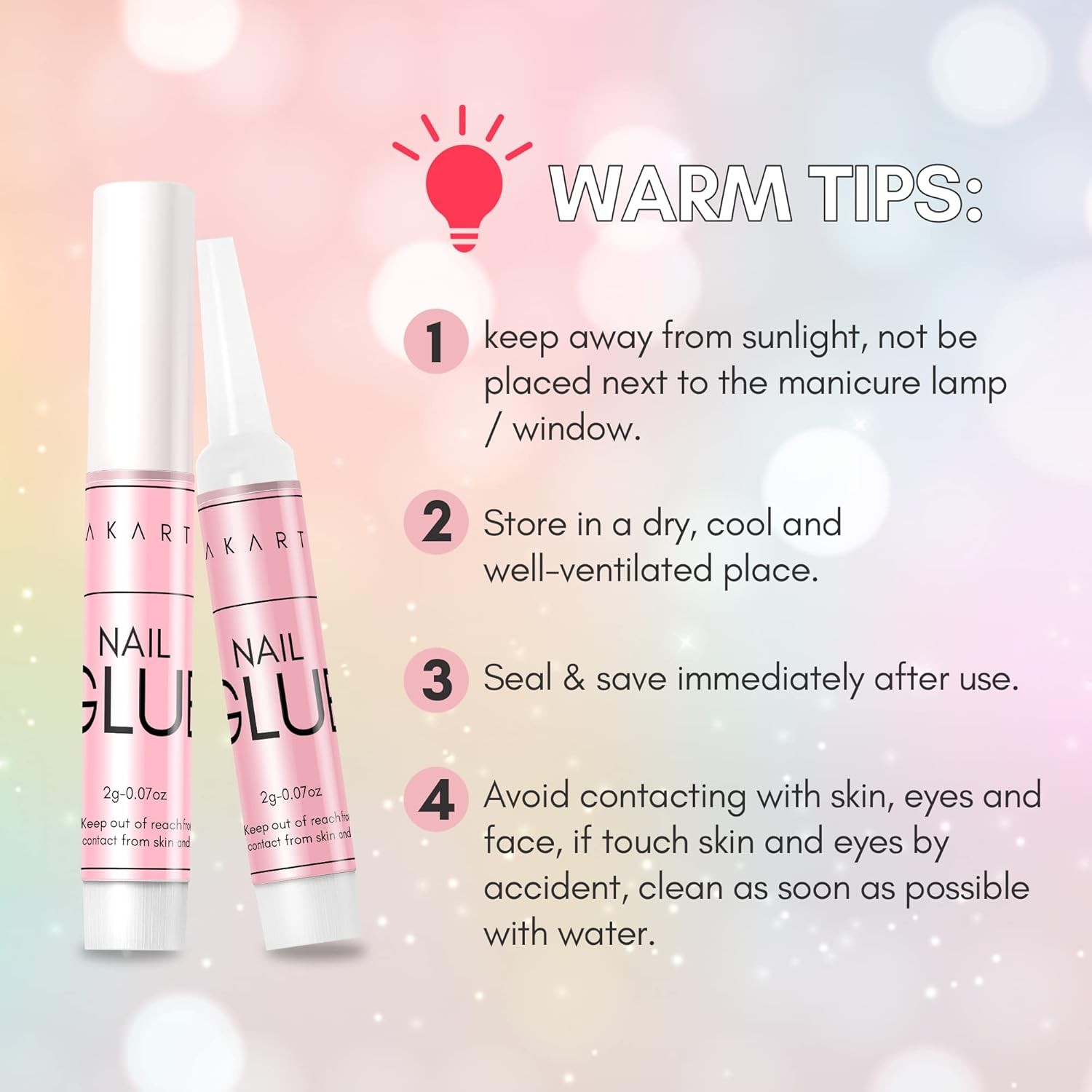 Makartt Super Strong Nail Glue for Acrylic Nails Press 40 Count (Pack of 1)