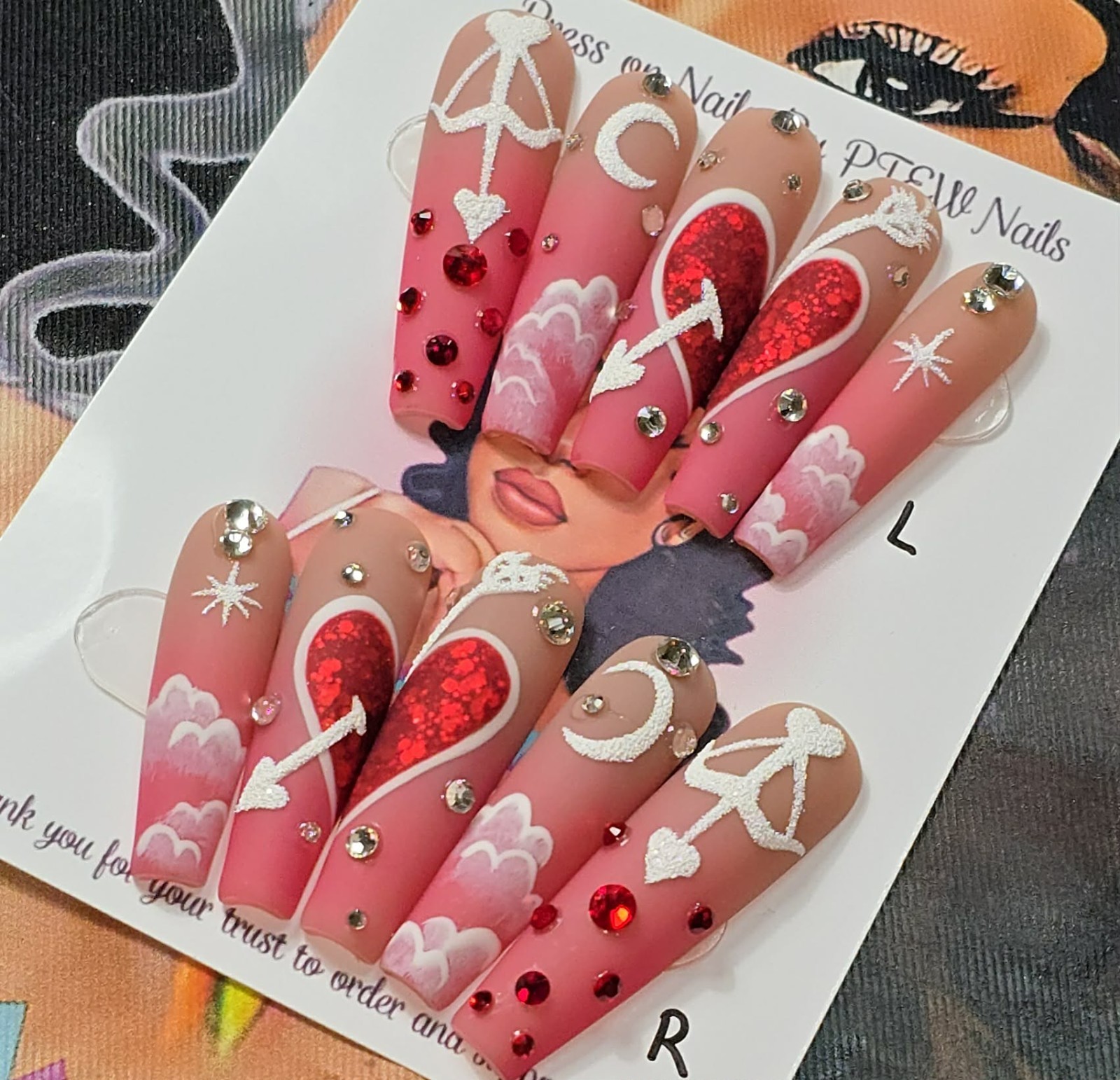Handmade Gel Press On Nails, Small Size 2,5,4,6,9 XL Long Coffin