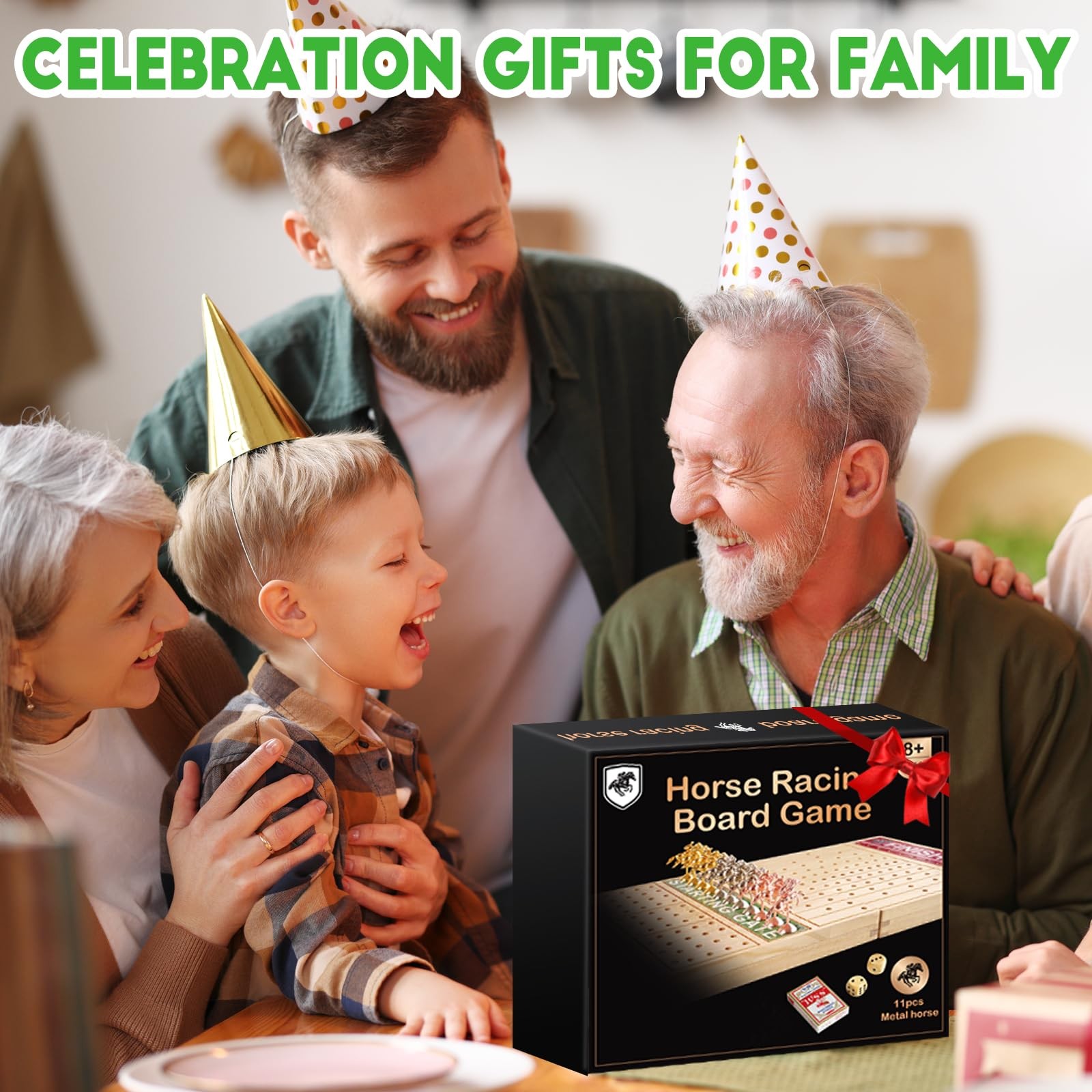 FUNNYB&G 21 inches Horse Race Board Game Foldable Large Large, Log