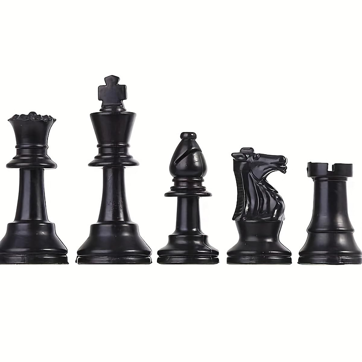 32 Plastic Chess Pieces Set – Black & White 2.95 inches, &