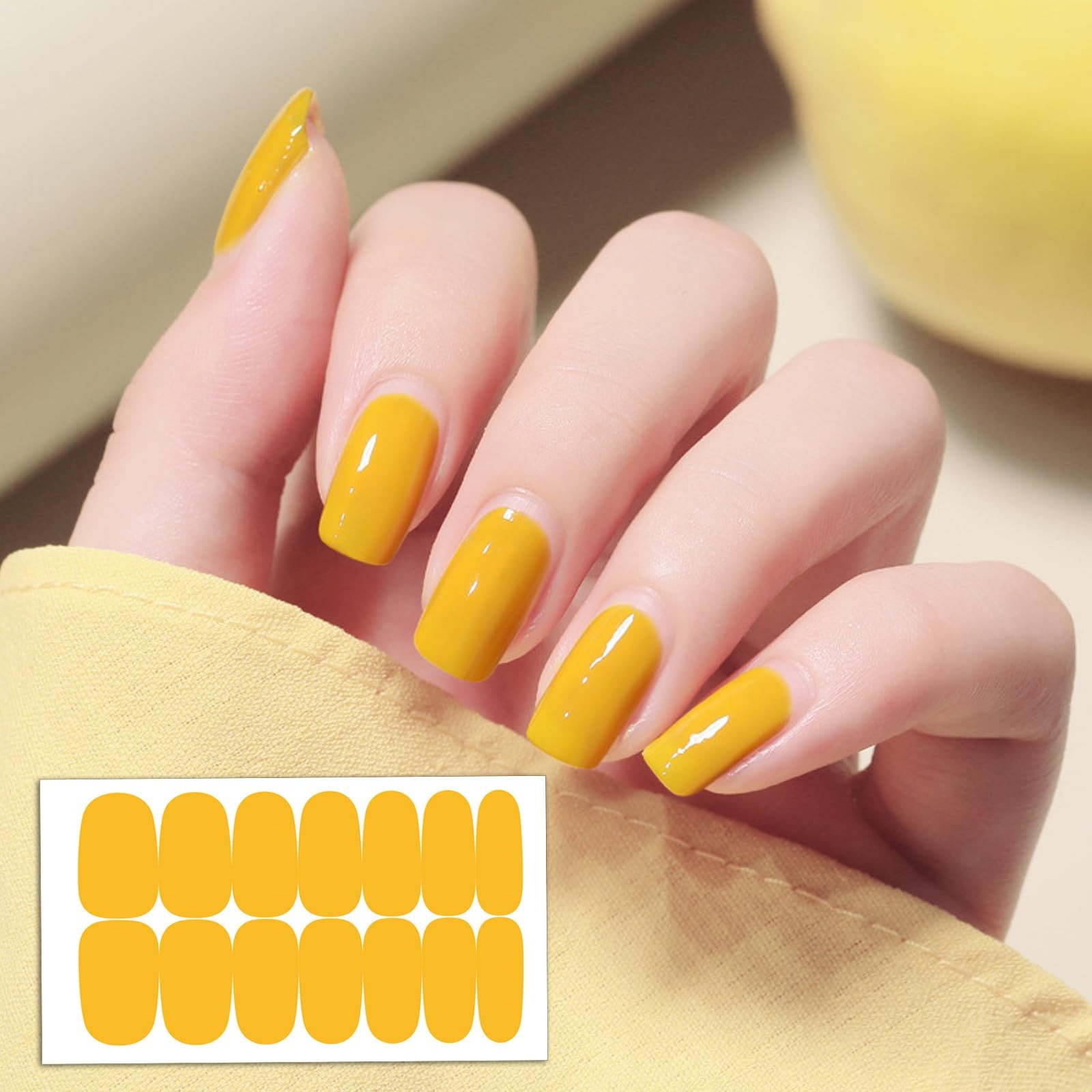 12 Sheets Luminous Solid Nail Polish Strips with File – Self-Adhesive Glow in…