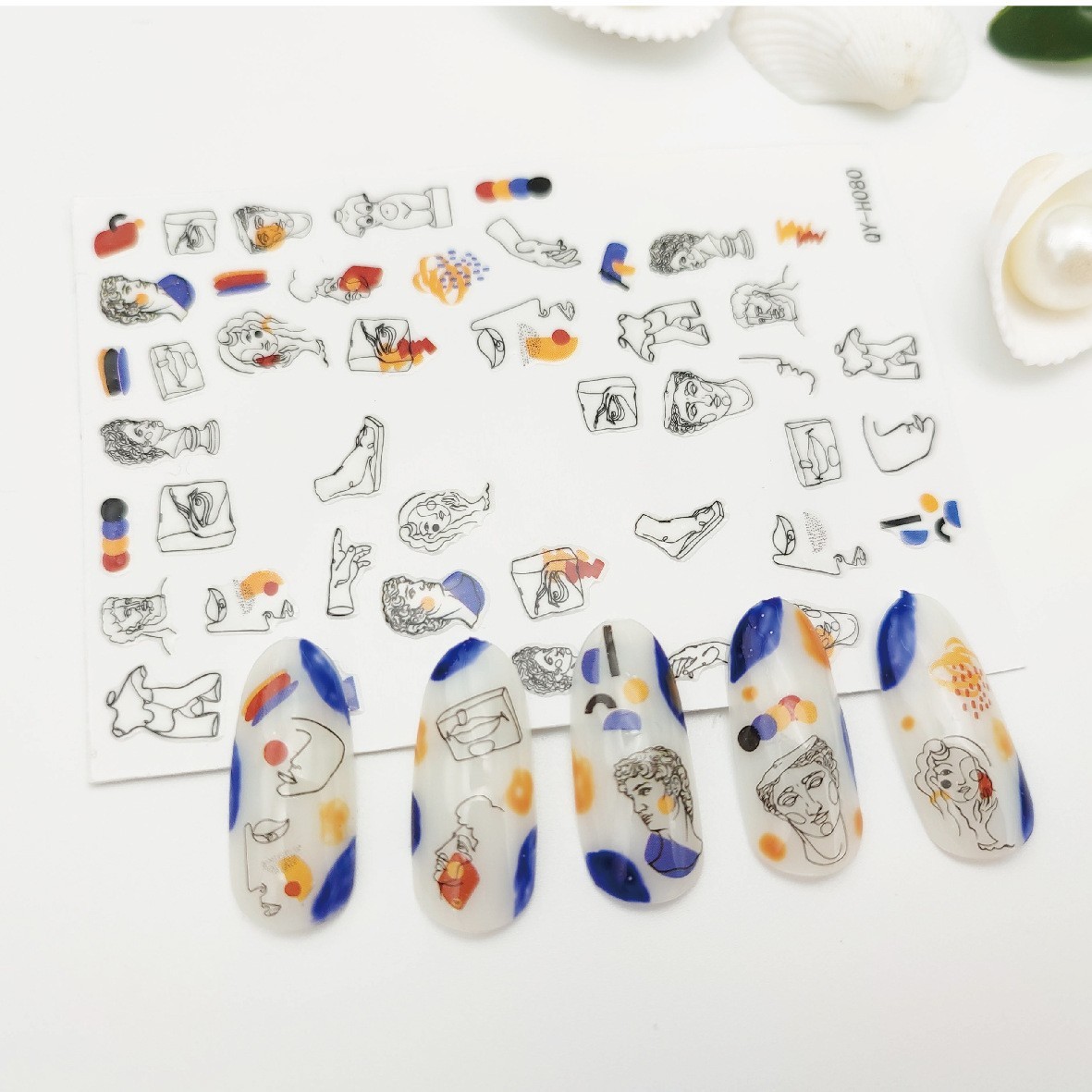 Graffiti Fun Nail Art Stickers Self-Adhesive Minimalist Design Nail Decorations
