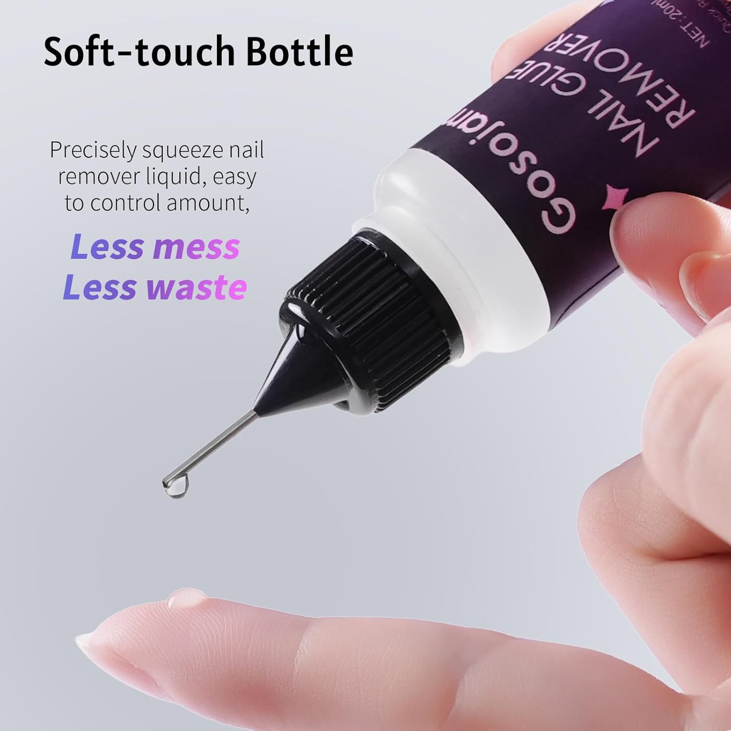 Nail Glue Remover for Press-On & Acrylic Nails, Acetone-Free, Odorless, Non-Oily