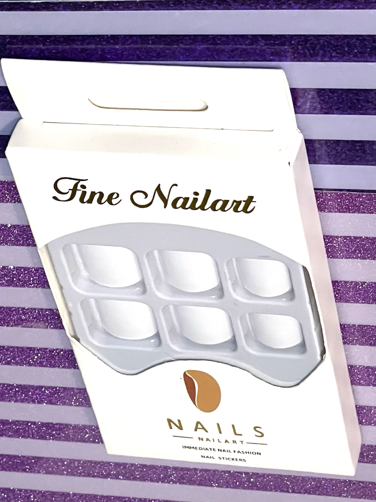 Fine Nailart Immediate Nail Fashion WHITE Toes Press On Pedicure No Glue Inc.