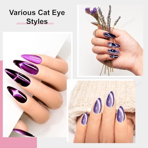 5-in-1 Cat Eye Nail Magnet Stick with Heart Shaped Tool & Ball Magnet, Pink