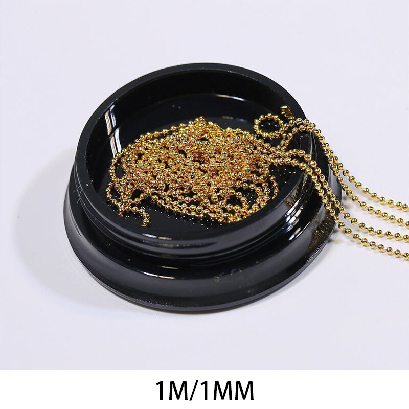 100cm DIY Nail Chain Luxury Nail Art Steel Ball Charms Decor Metal Manicure