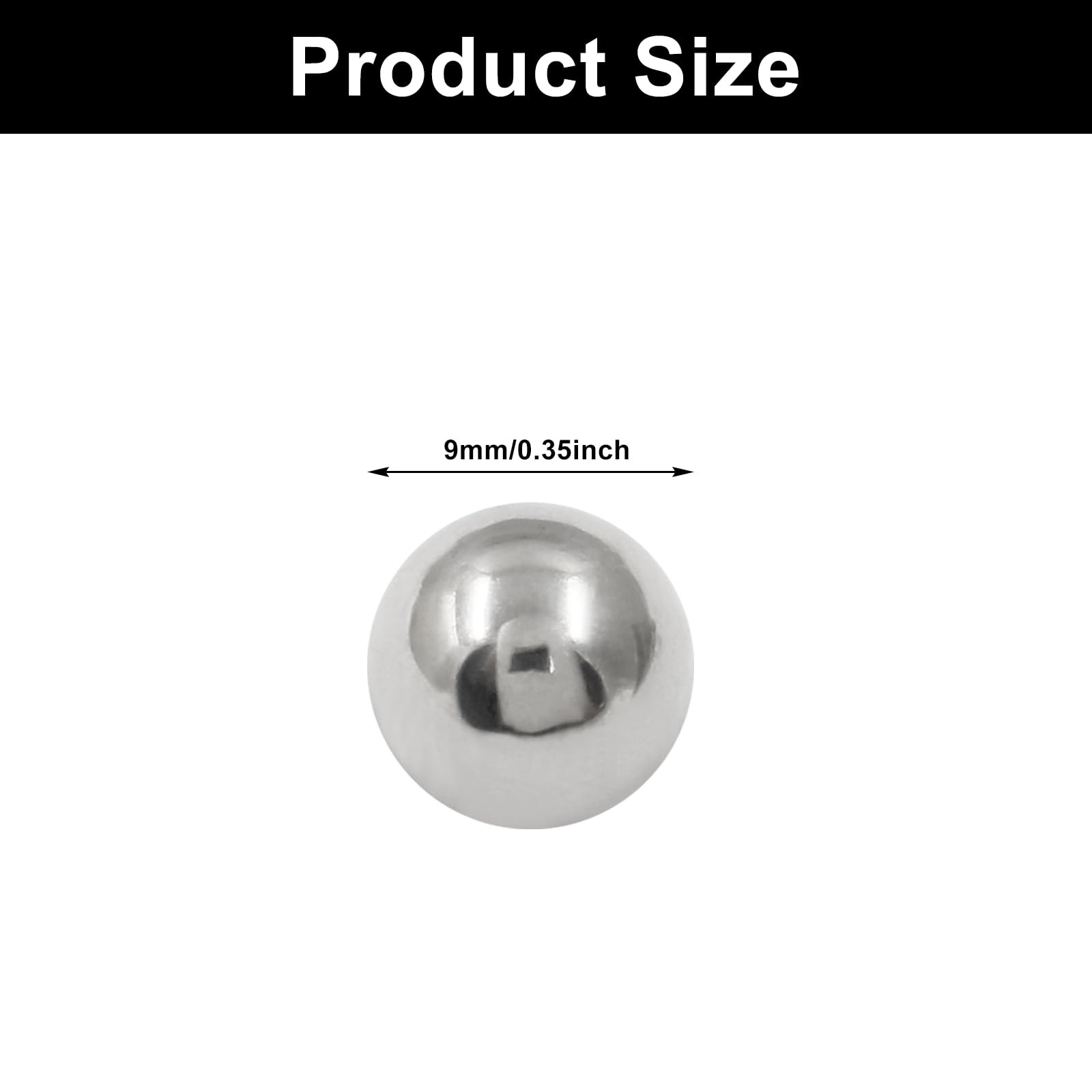 50 PCS 9mm Ball Bearing 304 Stainless Steel Precision Metric Mixing Balls