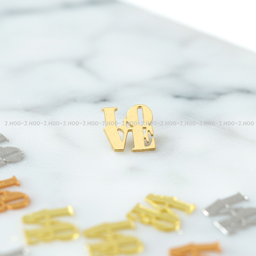 Easy Curve Love Metal Nail Charms MS-326 Thin Flexible Nail Art 100pcs