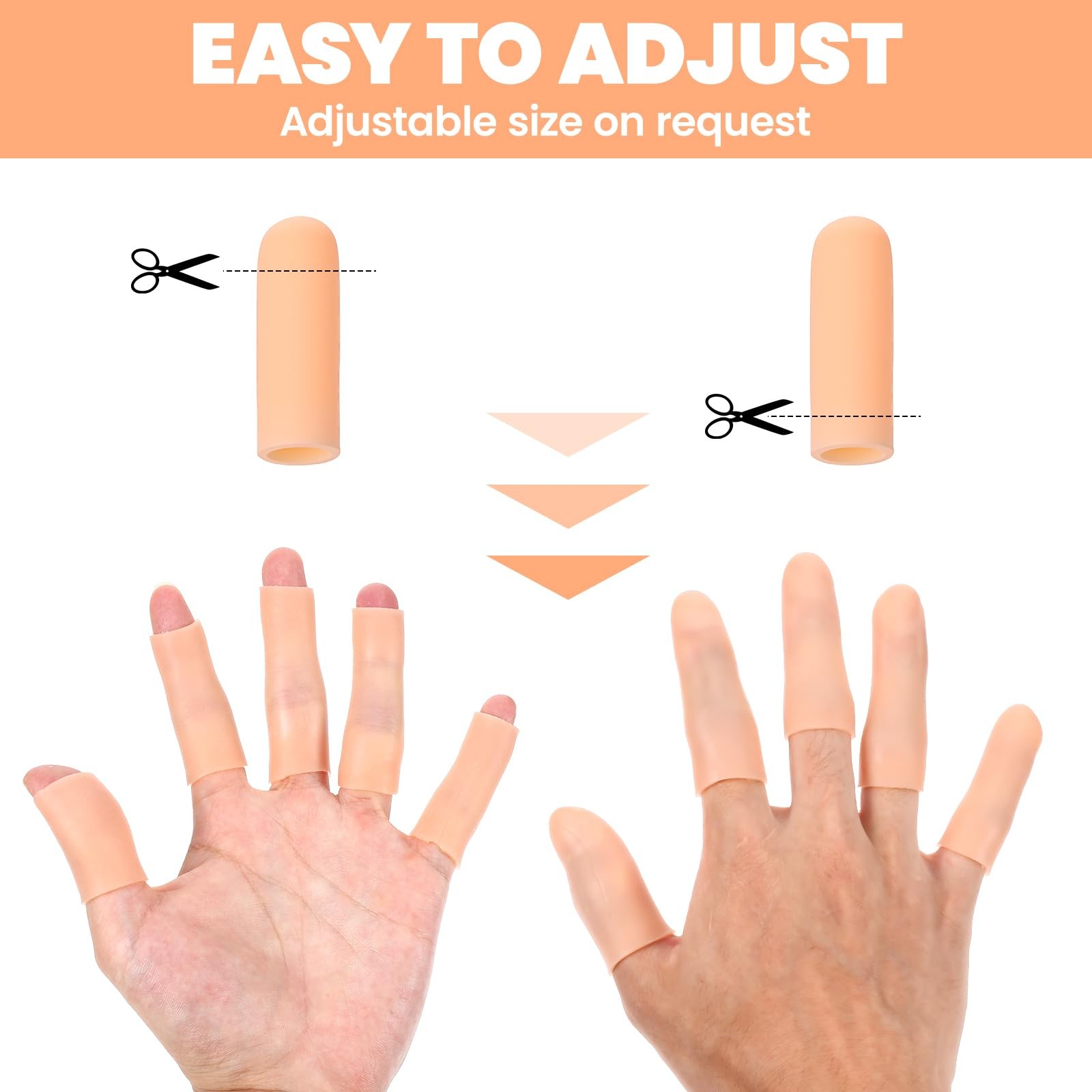 10 Pcs Silicone Finger Protectors, Gel Support Cots Sleeves Finger Covers Thu…