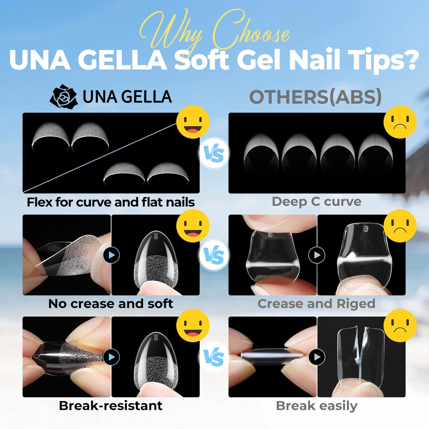 Extra Short Almond Nail Tips Full Cover 450PCS 15 Sizes | Pre-Etched Short Gel N