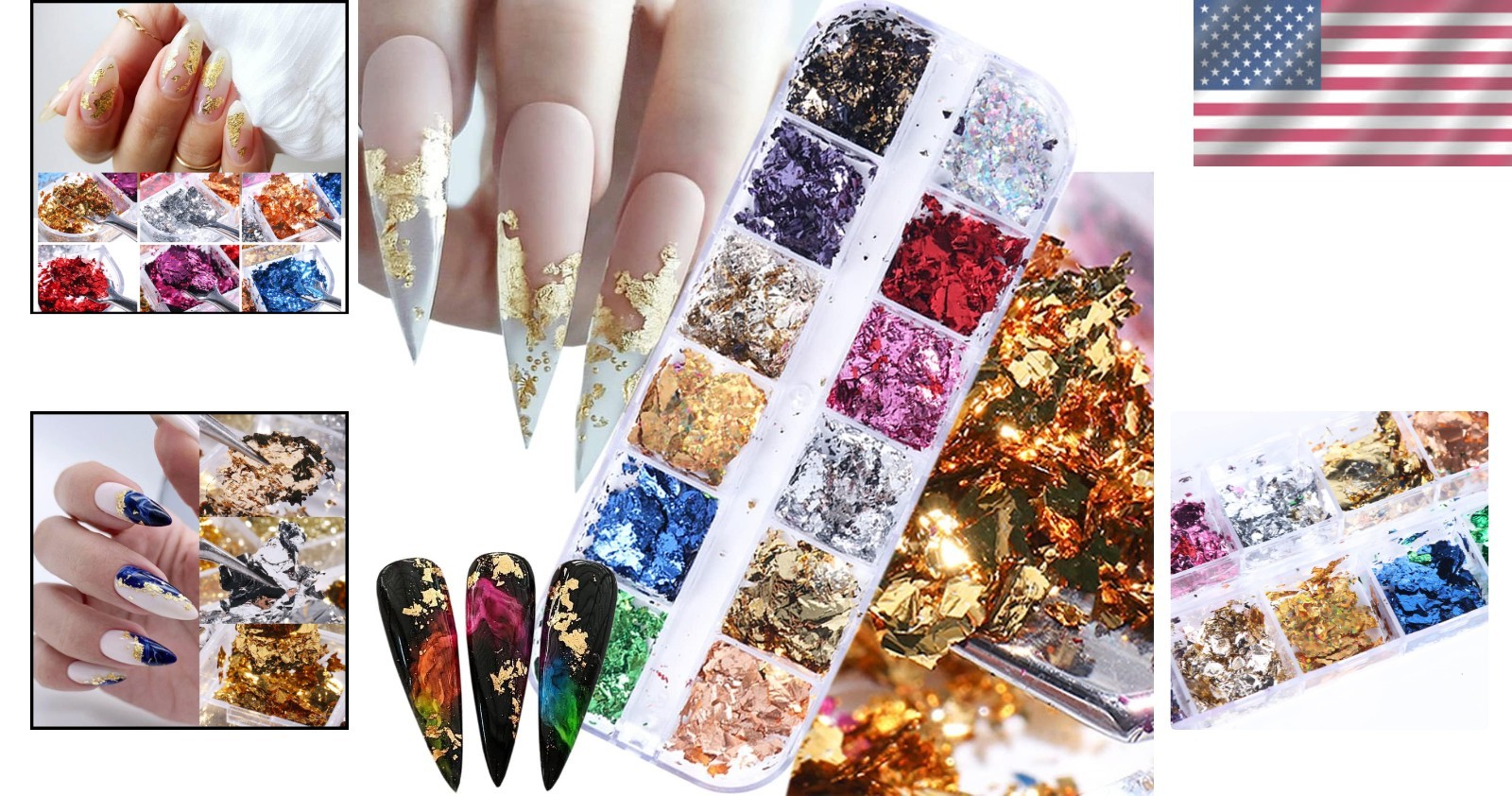 Charming 12-Color Glitter Nail Flakes – Non-Toxic, Perfect for Nail Art Lovers