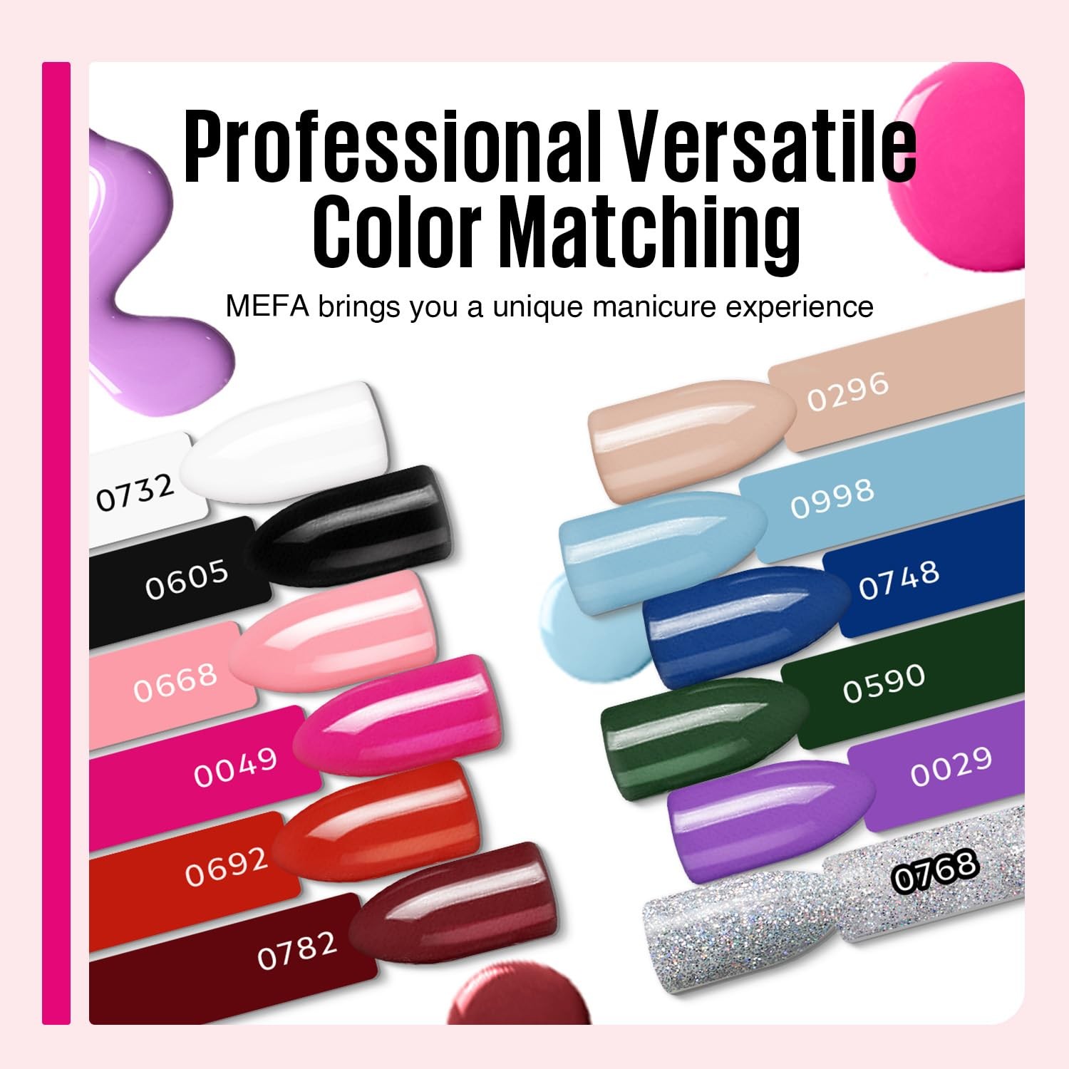 19 Pcs Gel Nail Polish Kit with U V Light, 12 Colors All Seasons Nude Milky W…