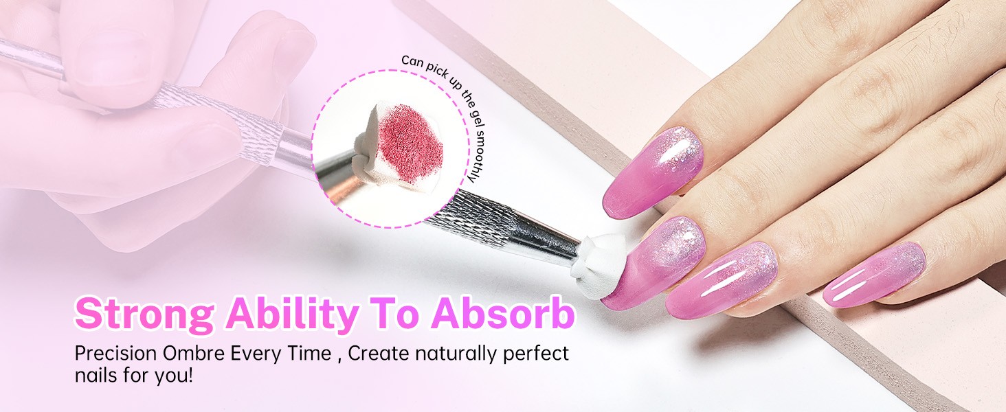 100PCS Soft Nail Sponges Tool with 1PCS Grabbing Pen Professional Accessories