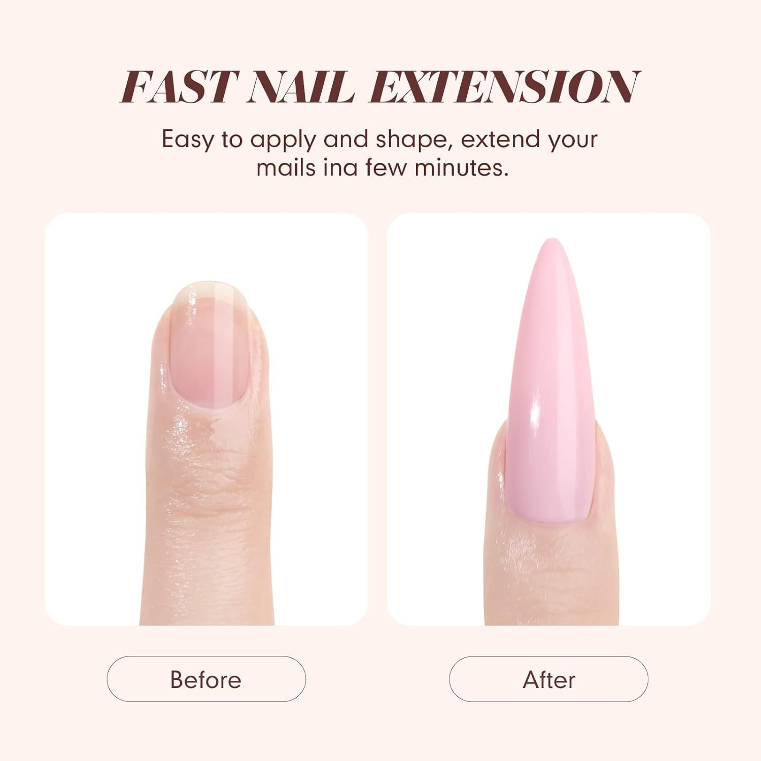 Acrylic Nail Kit with Powder, Liquid & Brush Set, 3 Colors Pink Nude Clear