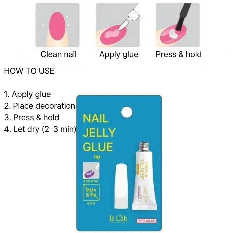 B.Lab Nail Jelly Glue 5g Strong Gel Nail Glue No Run MMA Free Nail Art