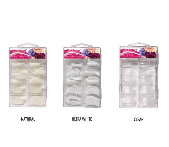 Mia Secret Nail Tips ROYAL FANCY – White, Clear, Natural *CHOOSE YOURS*