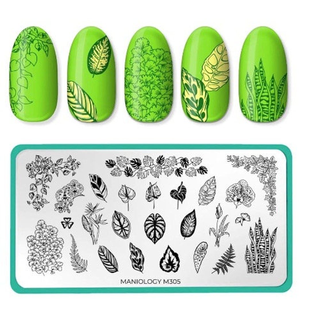Maniology Nail Stamping Plate Lot M280 M068 M305 HTF Retired Mushroom Forest Lot