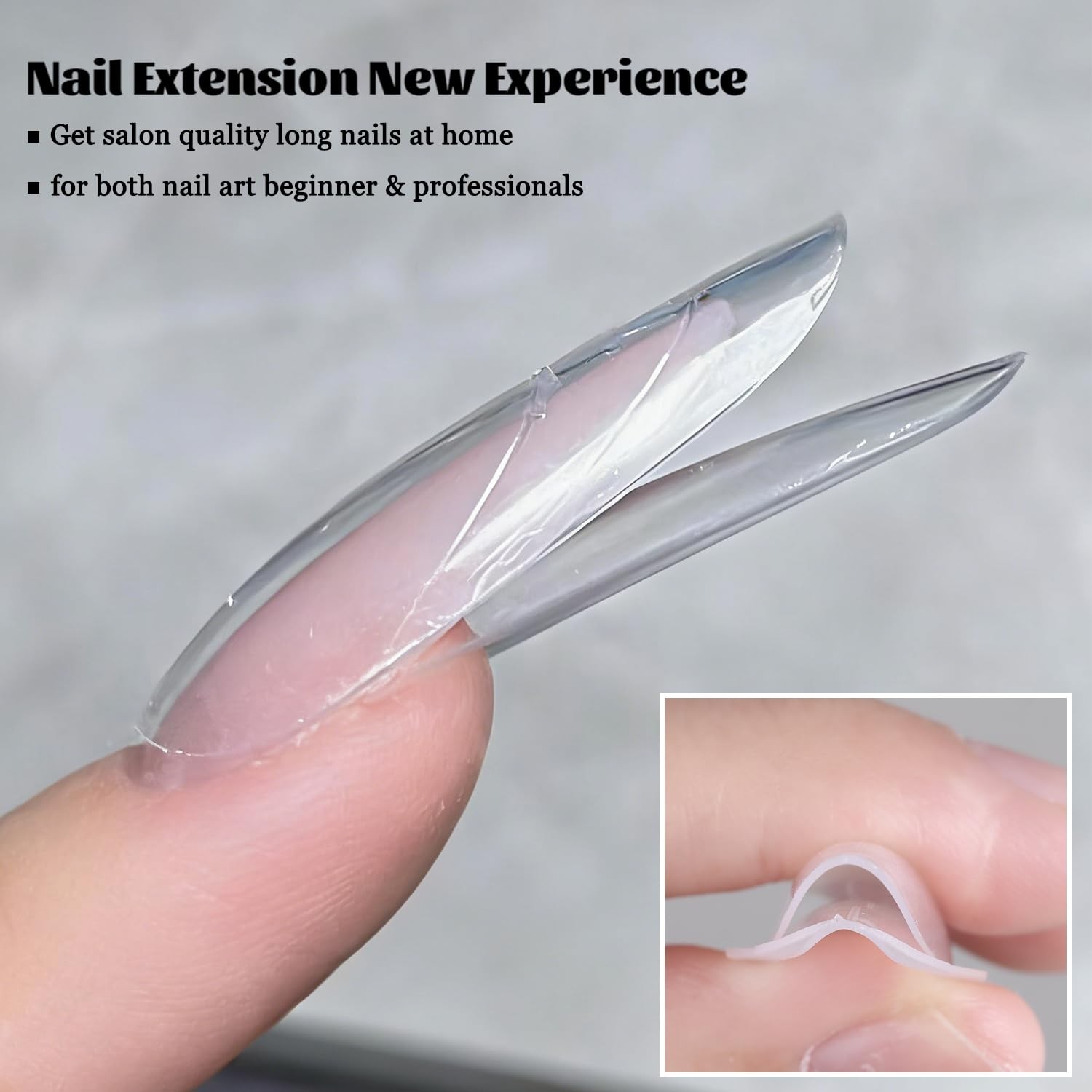 Almond Sandwich Dual Nail Forms for Builder Gel 180PCS Top Bottom