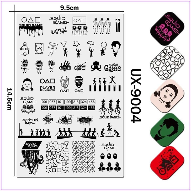 NEW Squid Game XL Nail Stamping Plate