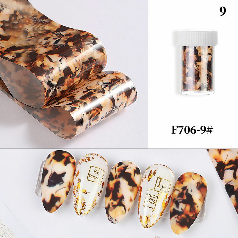 Candy Marble Nail Foils Glitter Foil Nail Art Transfer Stickers Decals Tips DIY✔