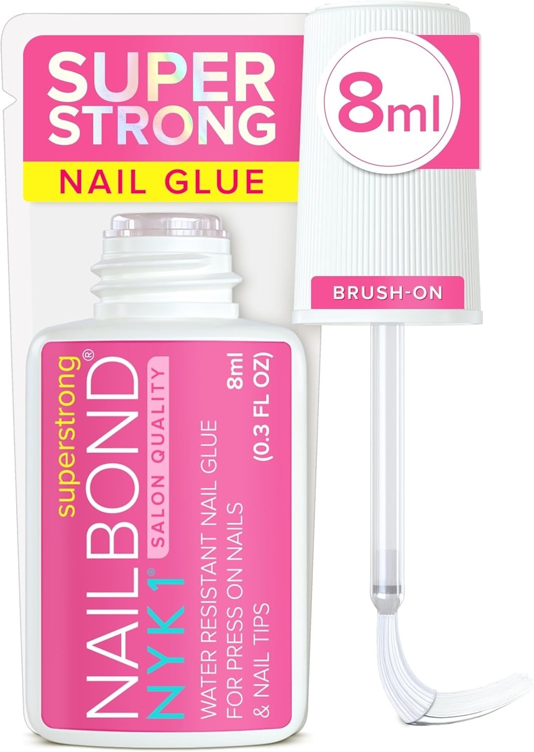 Super Strong Brush-On Nail Glue 8ml–Press-On,Tips&Acrylics,Long-Lasting,Free 🚚