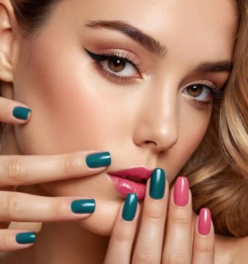 Summer Ocean Press on Nails – Short Oval Fake Nails – Summer Ocean Nails