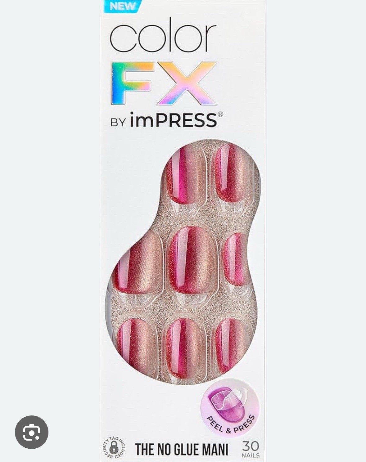 KISS No Glue Mani Press-On Nails, Color FX, ‘Walk Out’, Pink, Short Size,