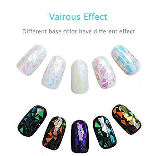 Broken Glass Nail Foil Effect Stickers Shattered Holographic Angel Paper Wraps