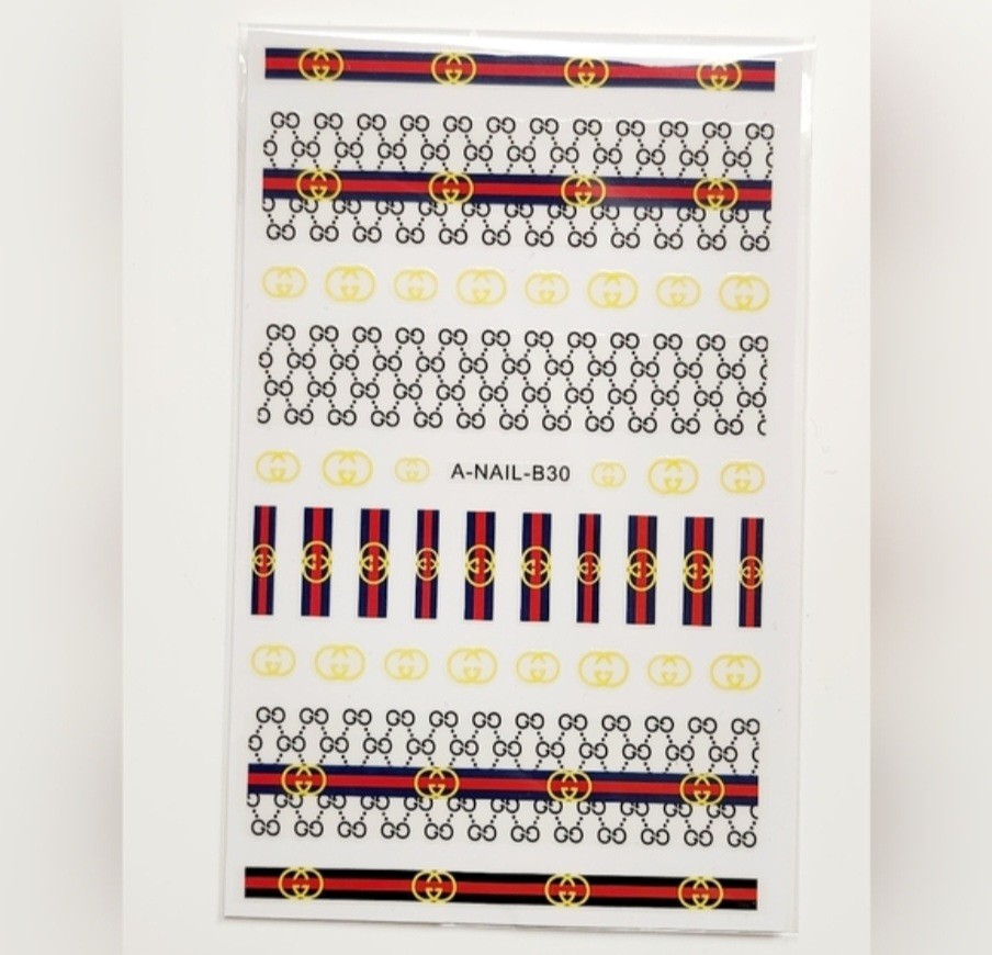 NWT NAIL ART DESIGN SELF-SEAL STICKERS SOLID TAN, RED, YELLOW N°106!