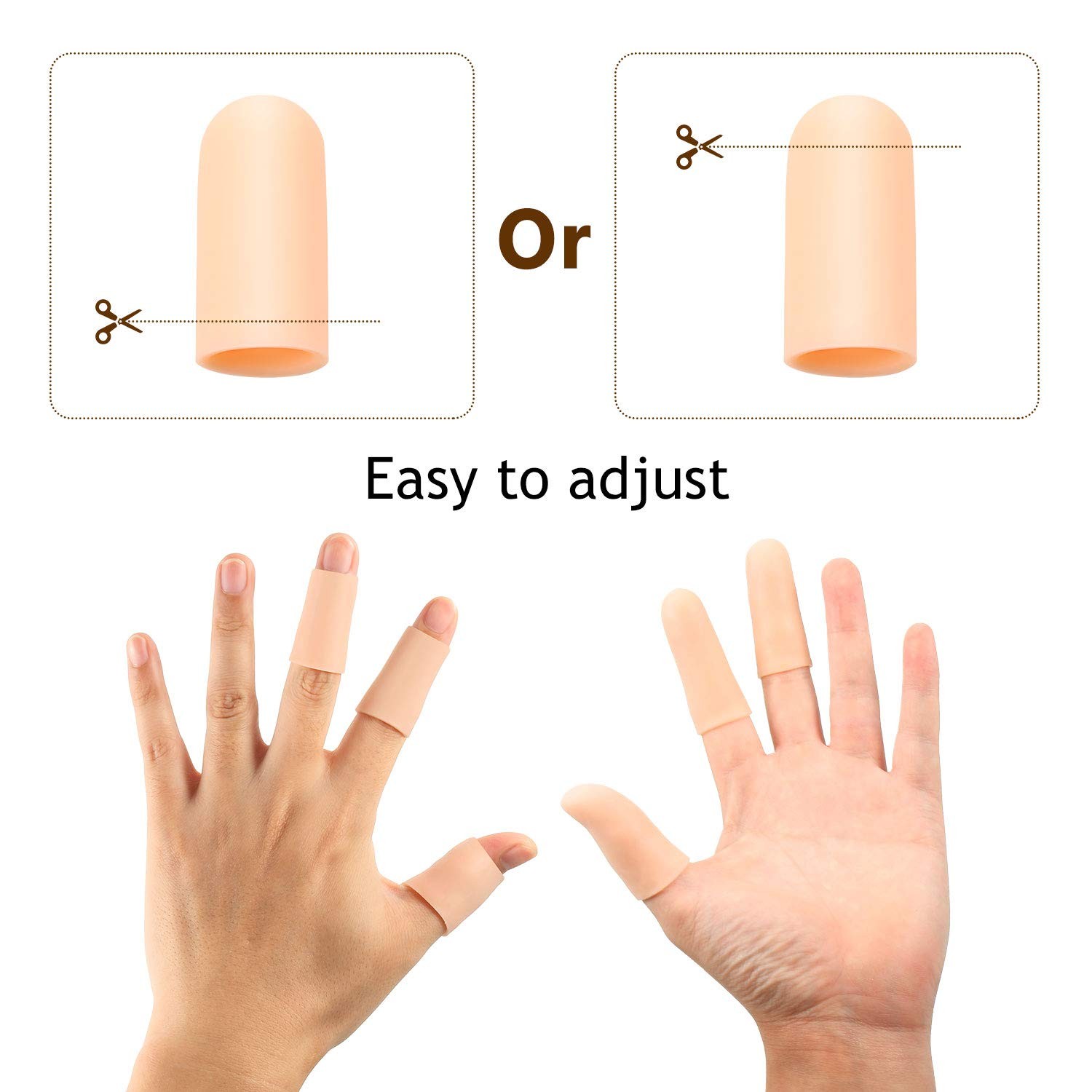 30 Pieces Gel Finger Protector Cots Silicone Cover Cap Sleeves for Finger Cracki