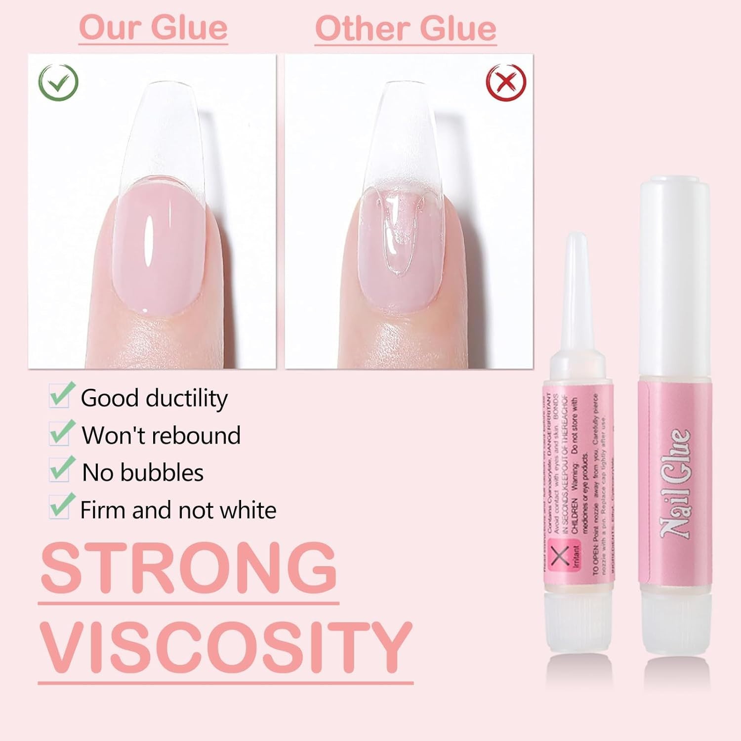 Versatile Nail Glue Set – 80PCS Super Strong Adhesive for All Nail Applications