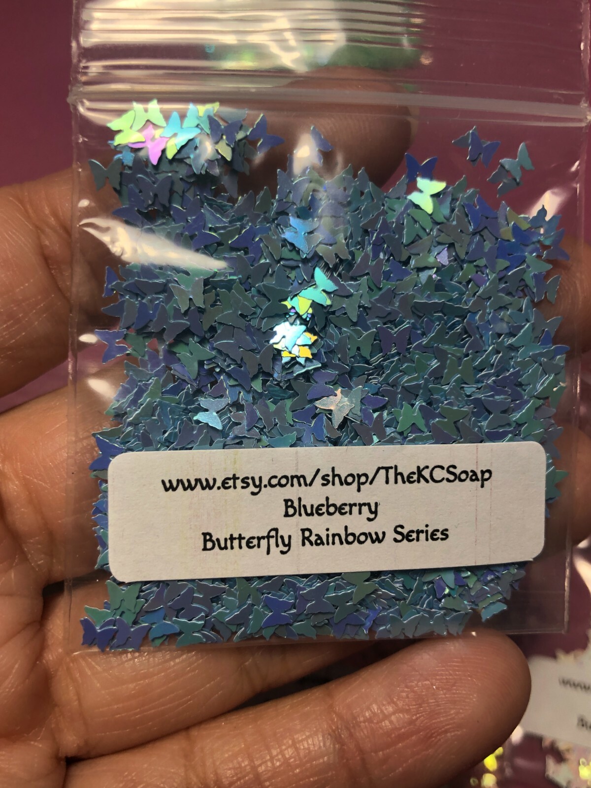 Solvent Resistant BUTTERFLY Shape Glitter Rainbow Series Nail Art Face Body USA