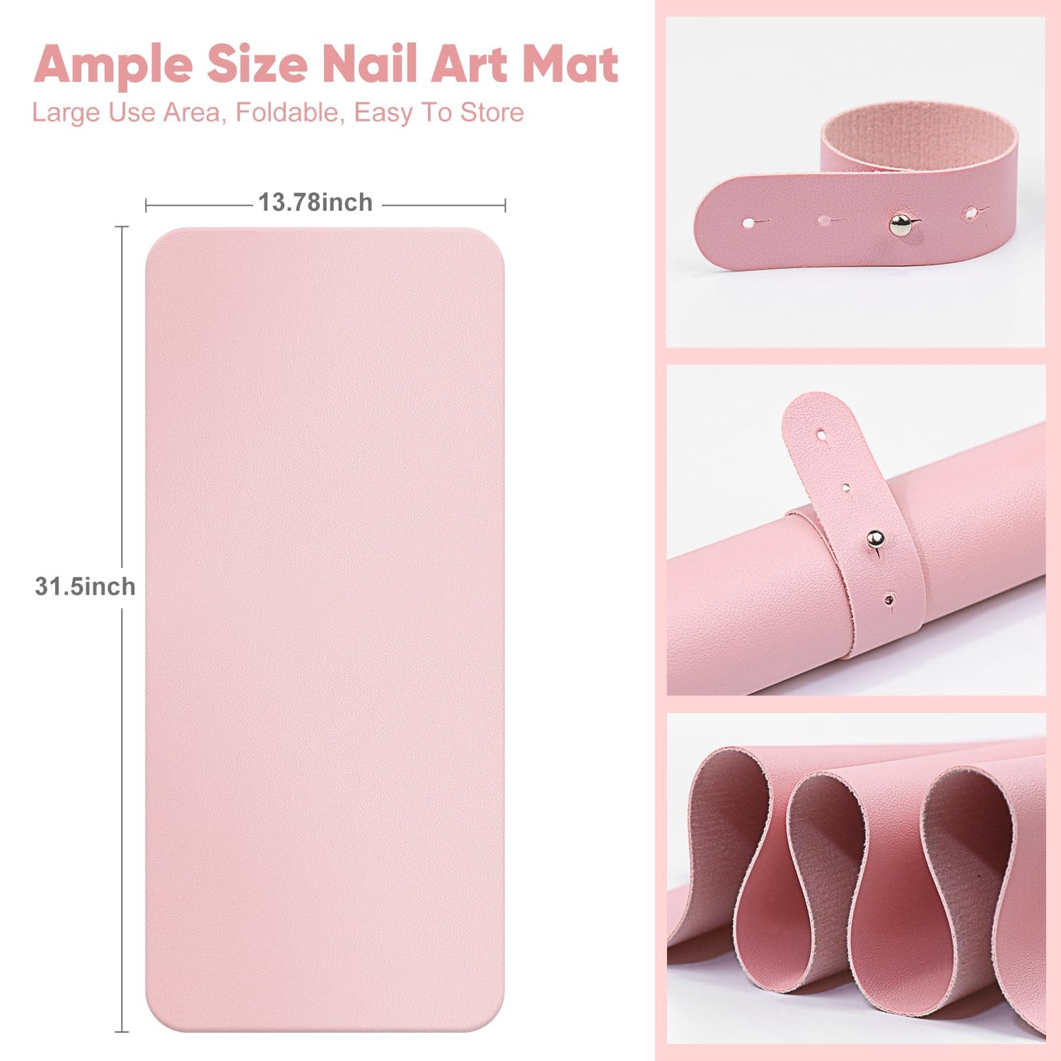 Nail Art Table Mat, (MAT ONLY) Soft Microfiber PU Leather Nail Hand Rest for …