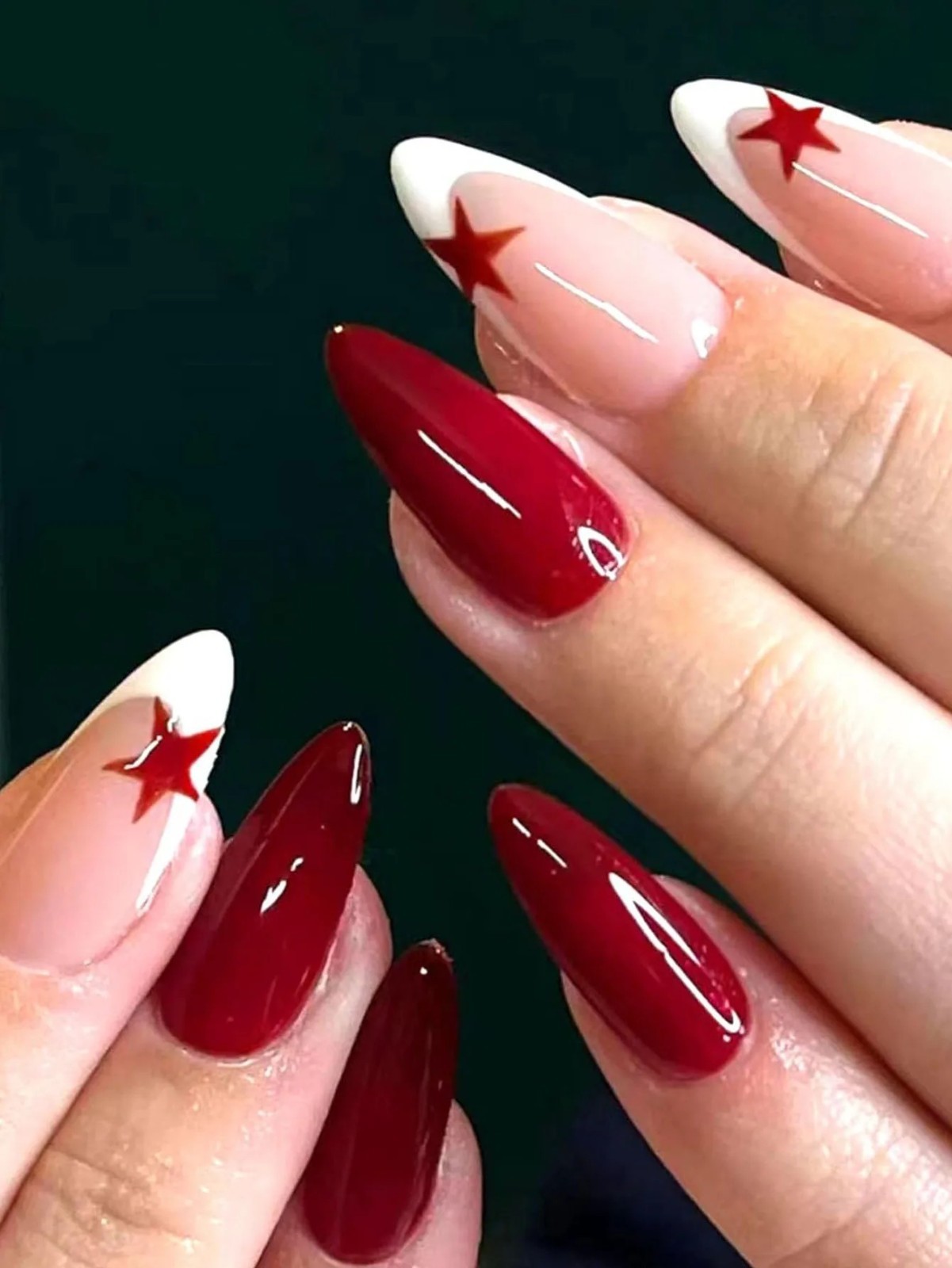 24 Pcs Oval Short Press On Nails Gradient Glossy Mixed Colors False Nail Set