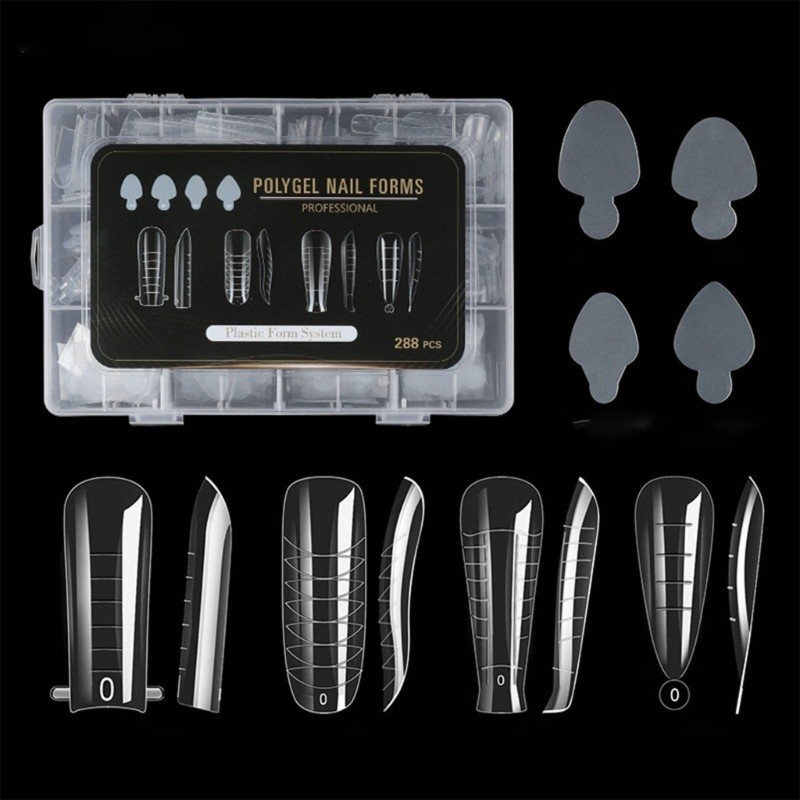 288 Pcs Nail Forms Nail Forms Acrylic Nail Extension Tips Nail Shapes