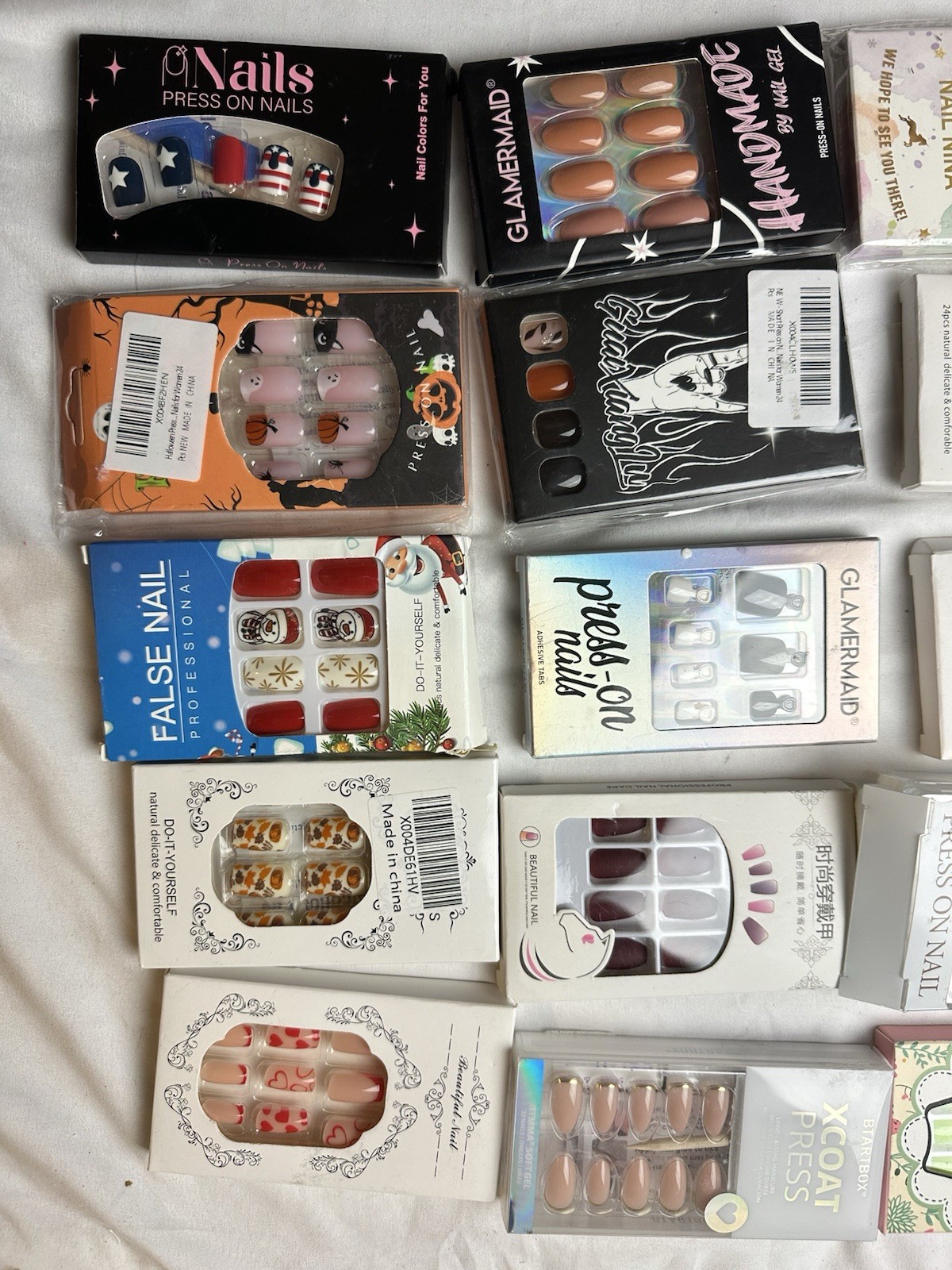 Lot of 20 Random Assortment False Fake Press On Nails/Glue on Sets NEW